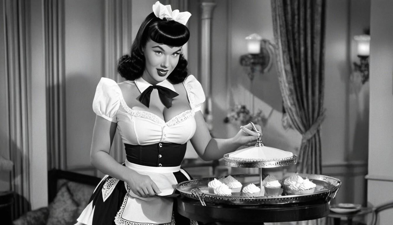 Betty Page as Maid - AI