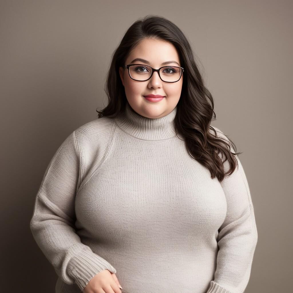 AI - Woman in sweater and glasses 2
