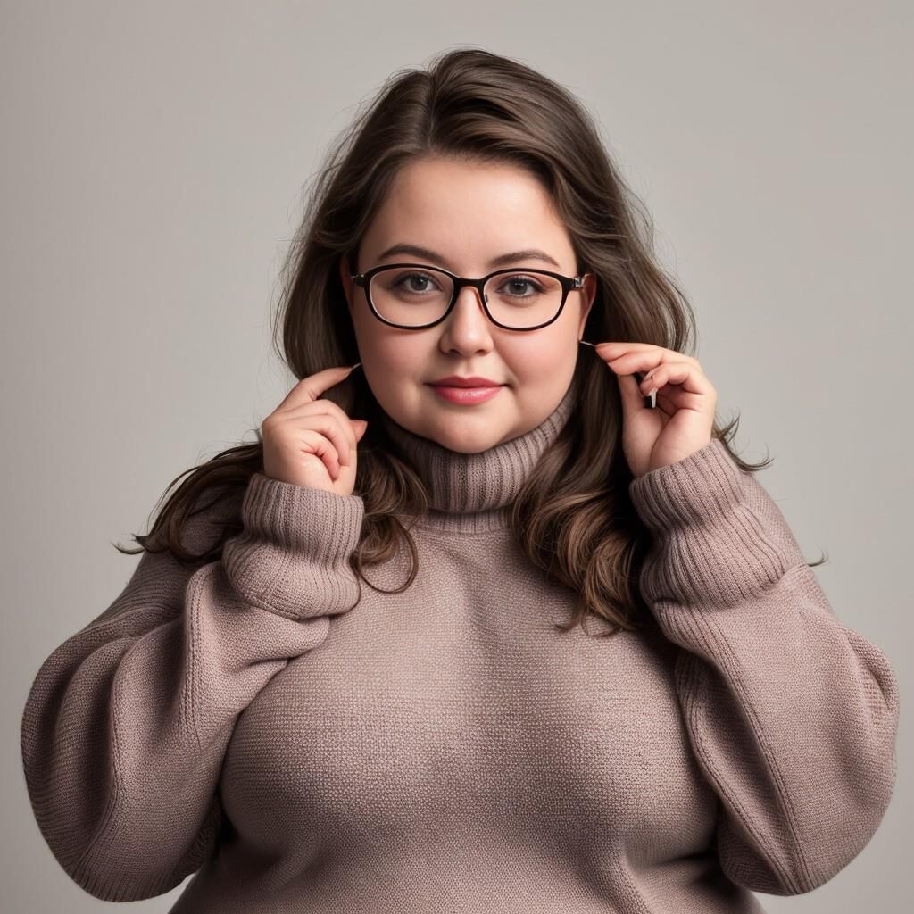 AI - Woman in sweater and glasses 2