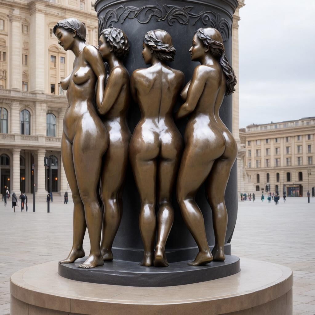 AI - Women as bronze statues