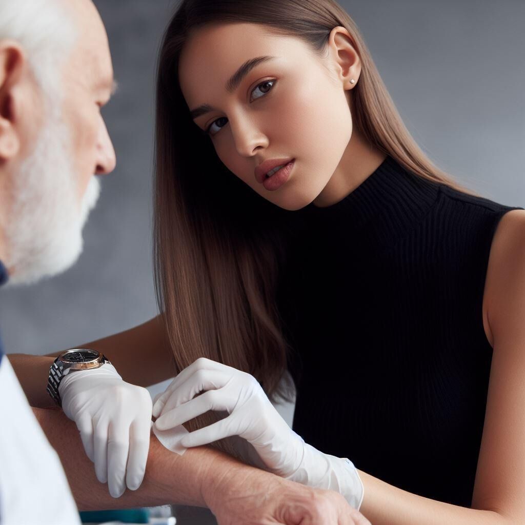 Jovens médicos vestindo gola alta sem mangas e relógios de metal