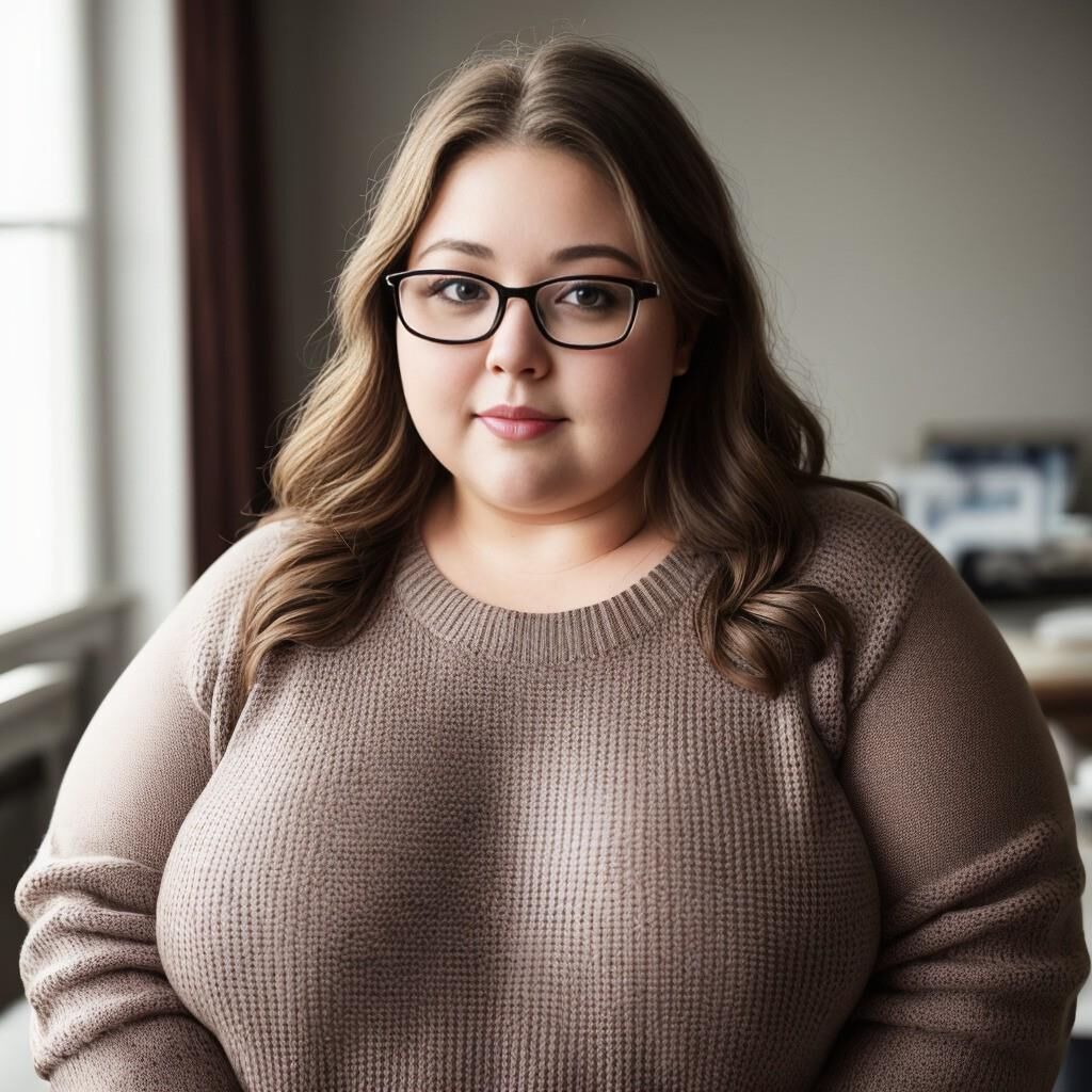 AI - Woman in sweater and glasses 2