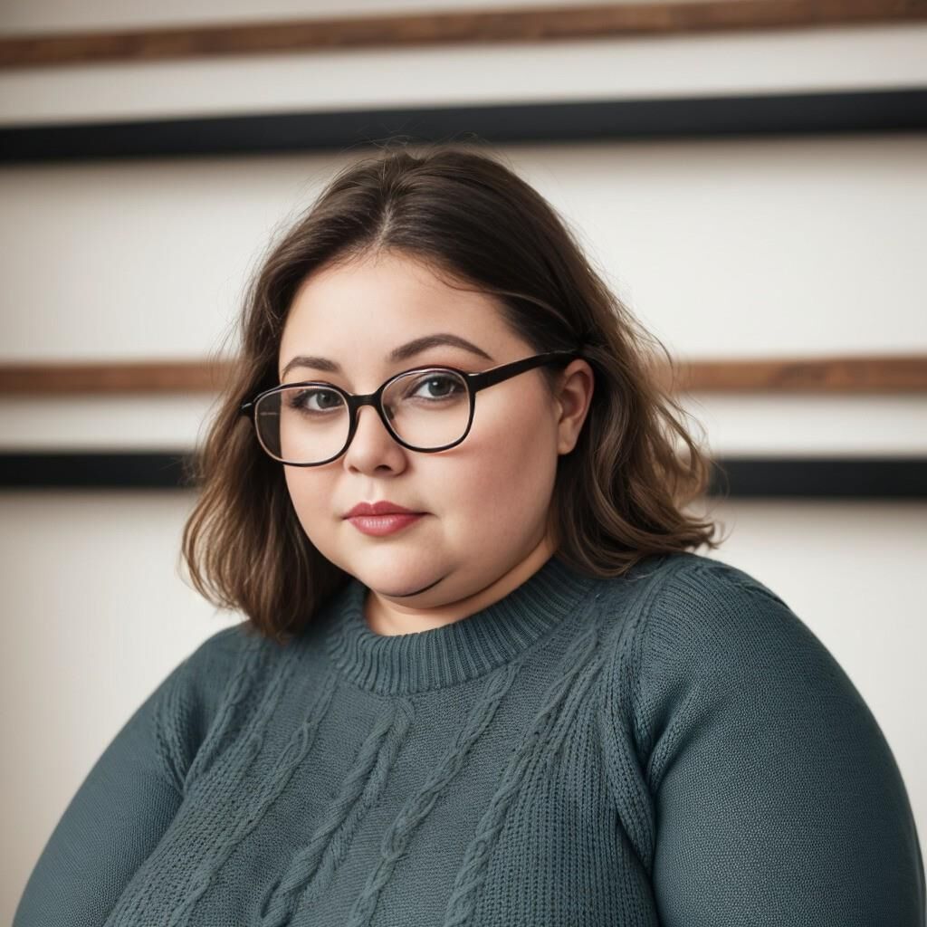 AI - Woman in sweater and glasses 2