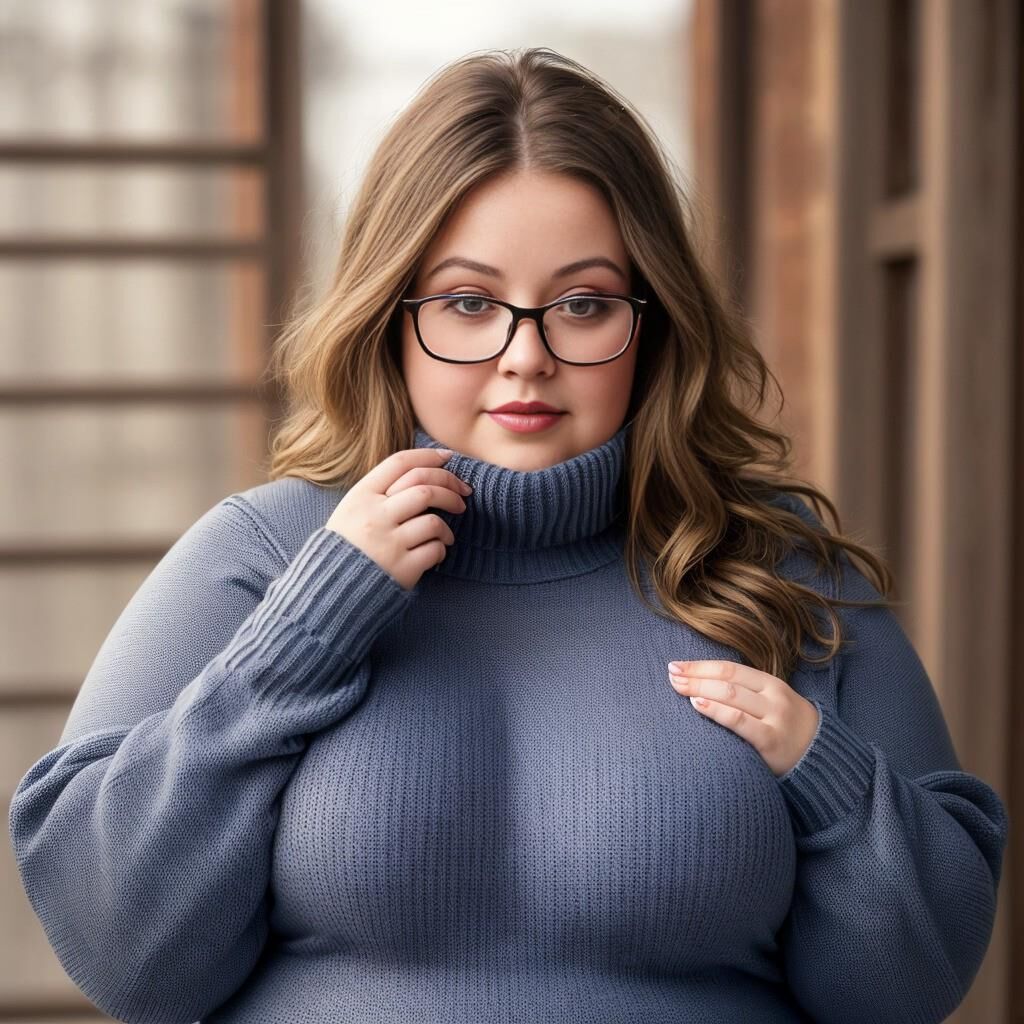 AI - Woman in sweater and glasses 2