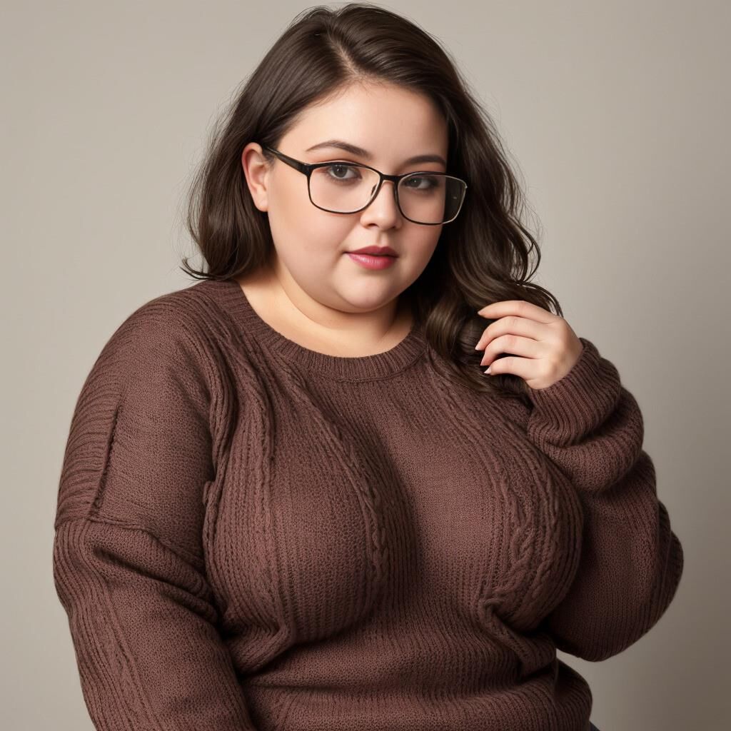 AI - Woman in sweater and glasses