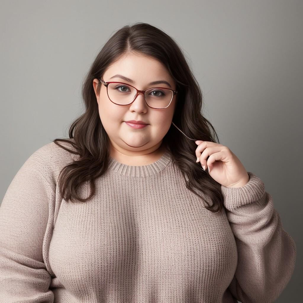 AI - Woman in sweater and glasses 2