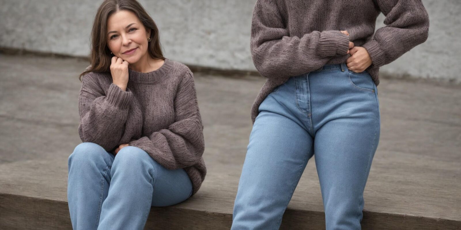 AI - Women in jeans and a sweater