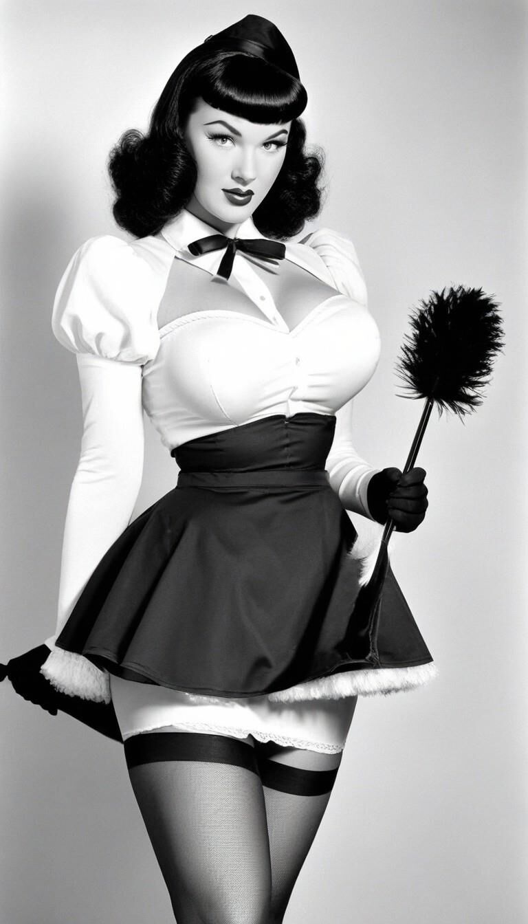 Betty Page as Maid - AI