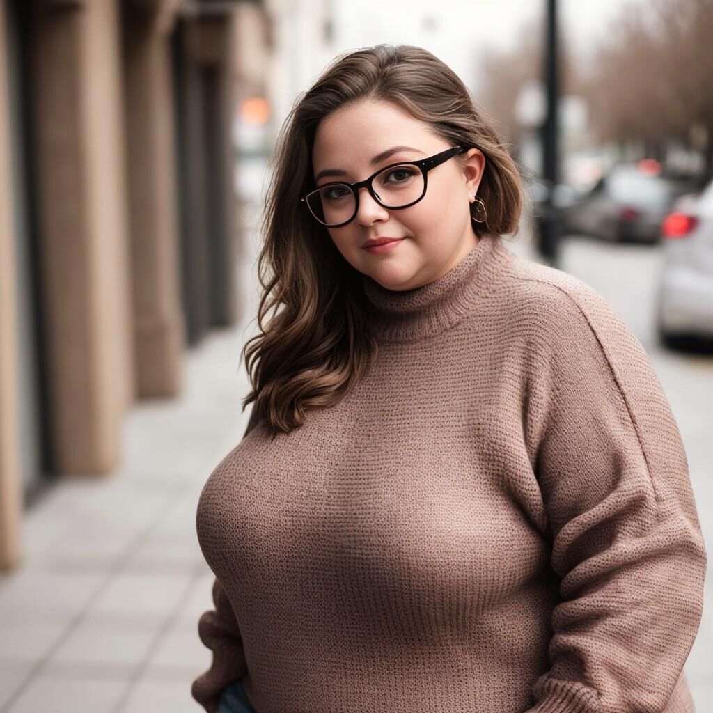 AI - Woman in sweater and glasses