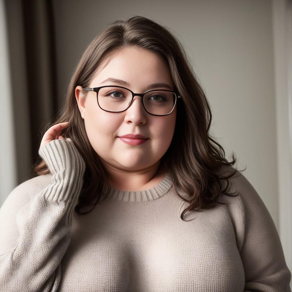 AI - Woman in sweater and glasses 2