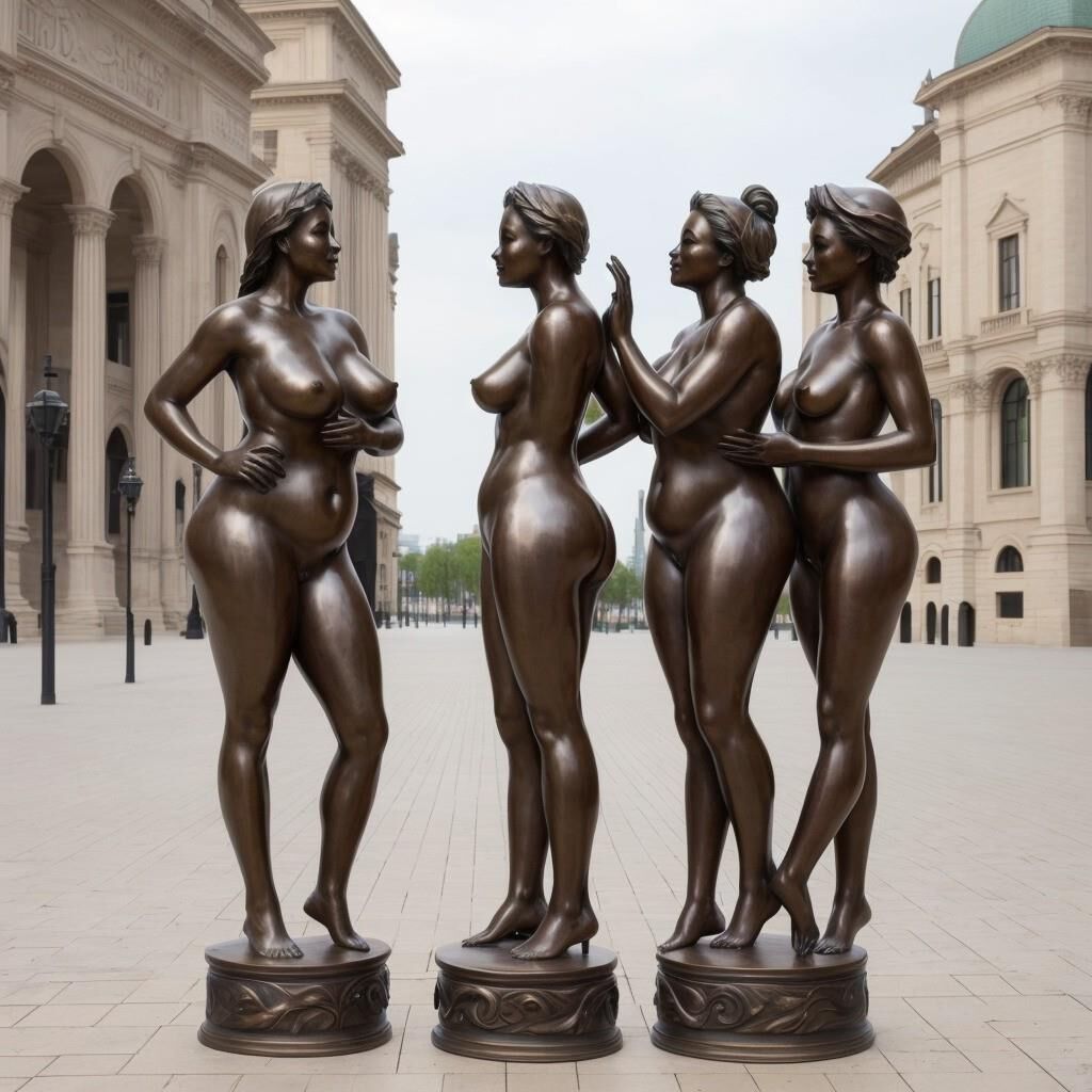 AI - Women as bronze statues