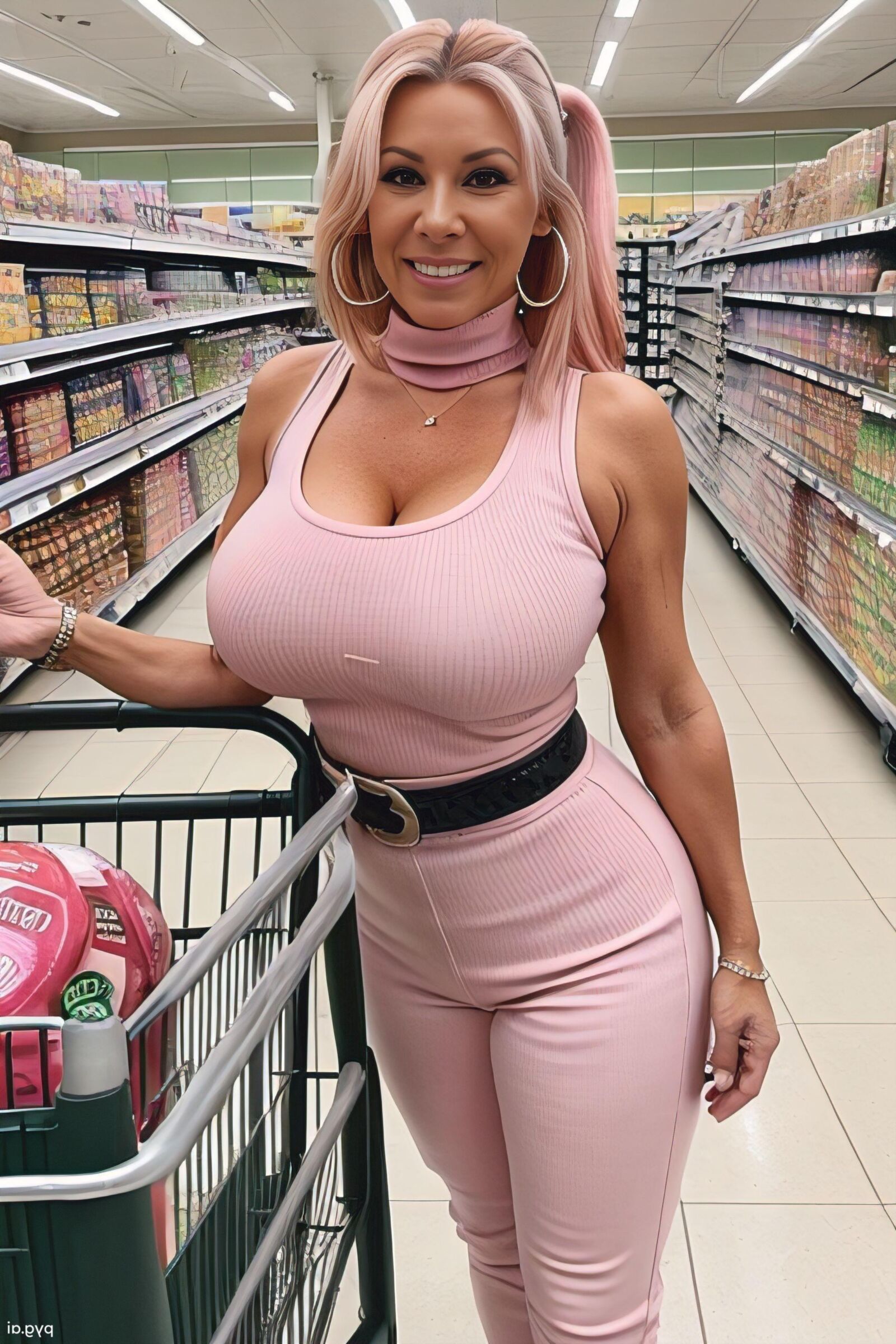 AI madura supermercado escena mujer 01