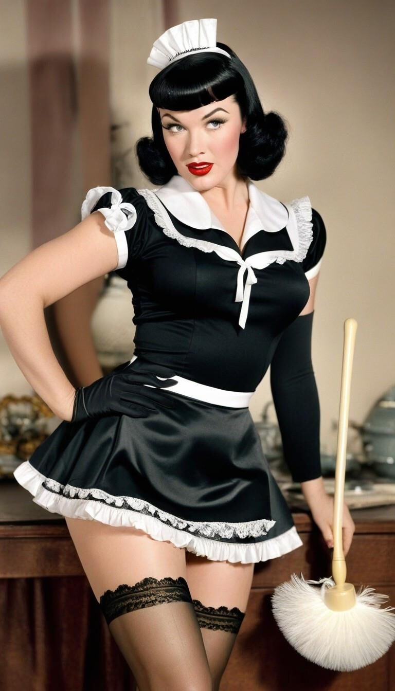 Betty Page as Maid - AI