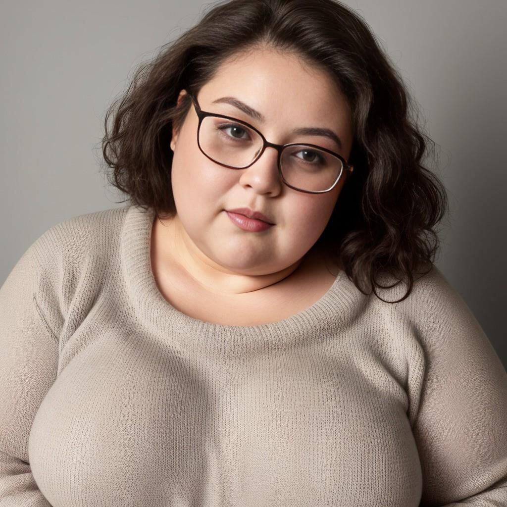 AI - Woman in sweater and glasses 2