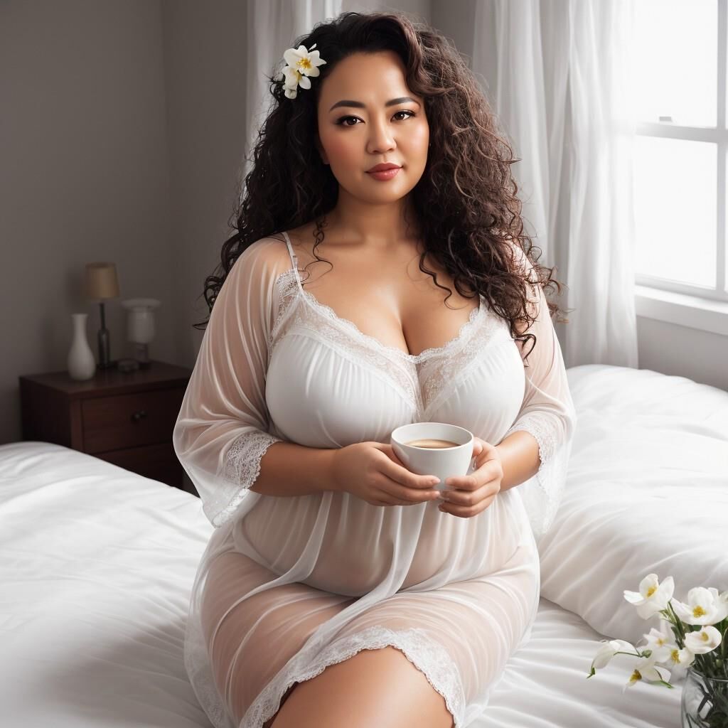 AI - Women in nightgowns with coffee 2