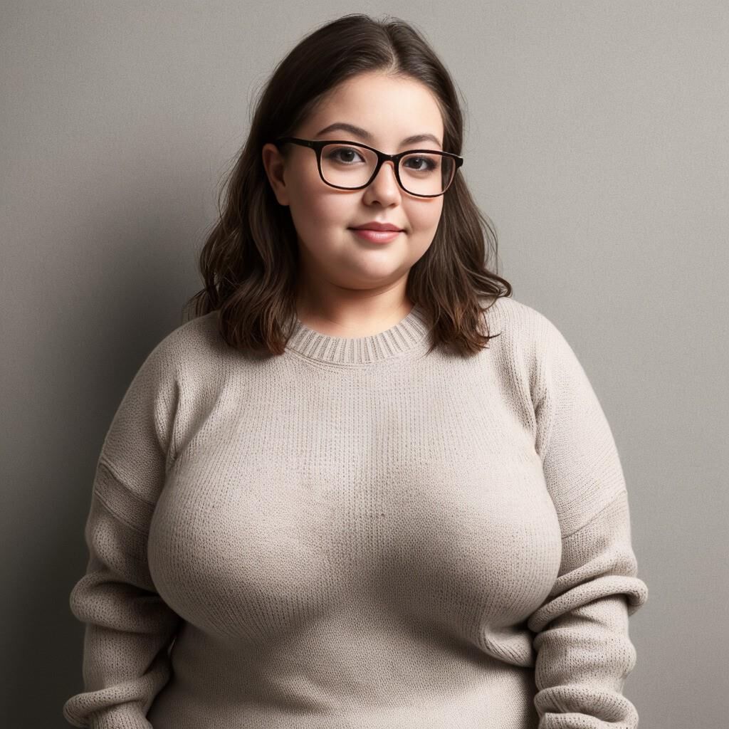 AI - Woman in sweater and glasses 2
