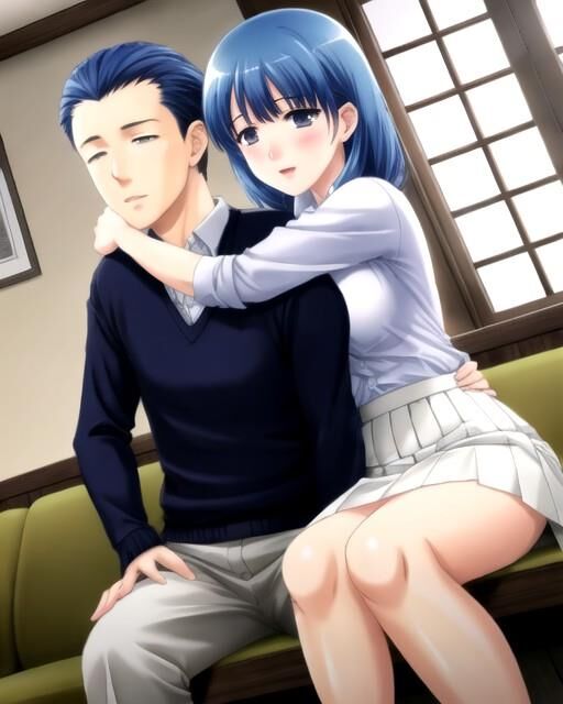 AI Generated 517: Blue hair Anime/cartoon