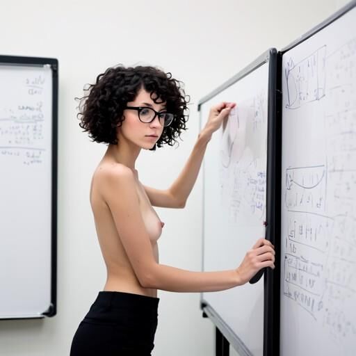 Cute girl with curly black hair, makes it hard to focus at work 