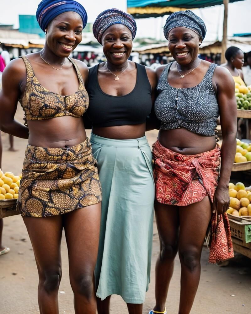 0046_AI_Generated - Beautiful and friendly women at Benin market