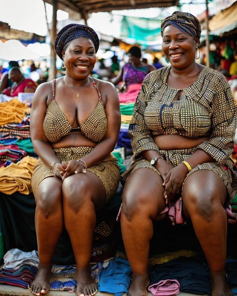 0046_AI_Generated - Beautiful and friendly women at Benin market