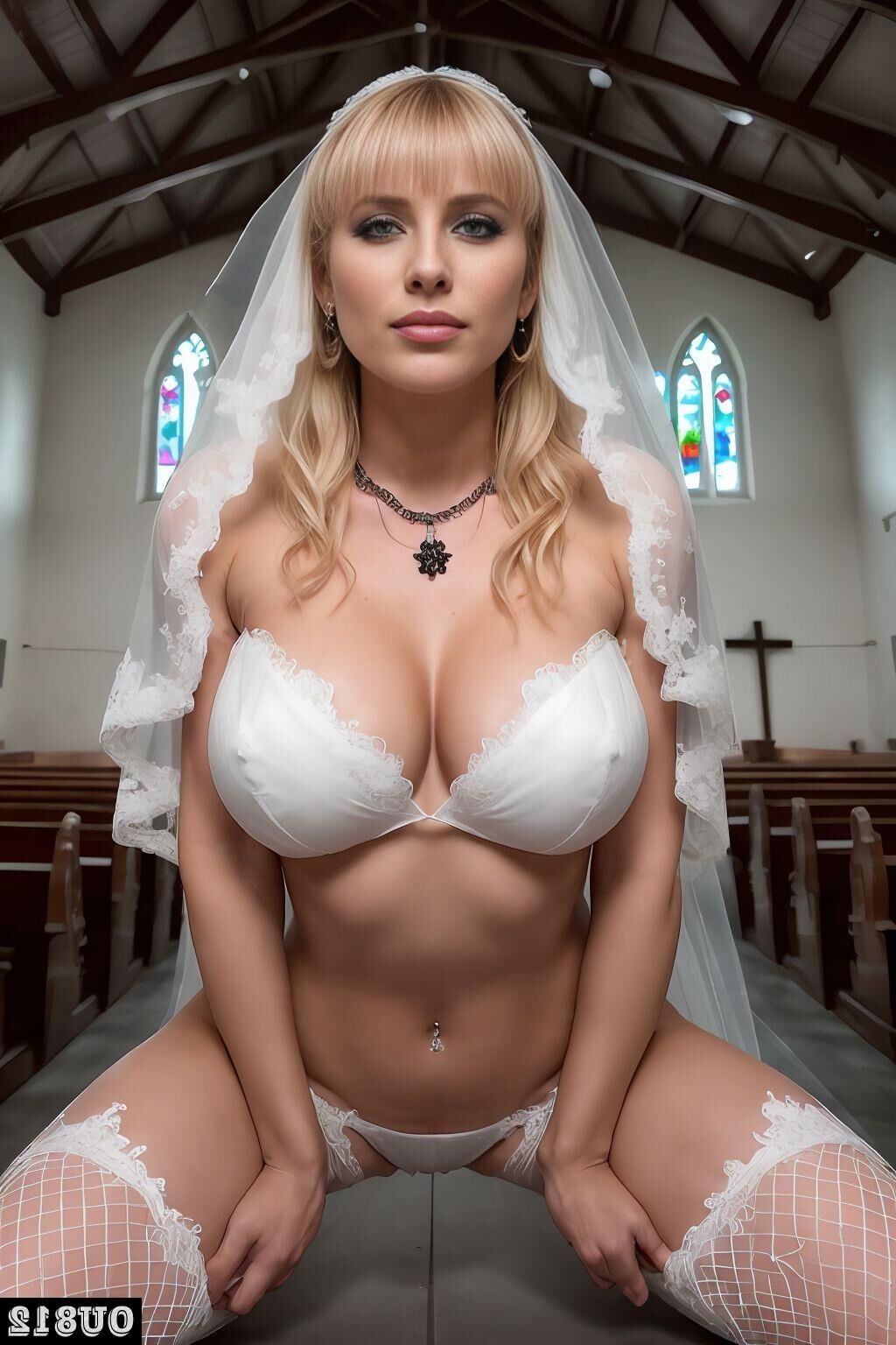 AI Blonde Cum Dump Runaway Bride