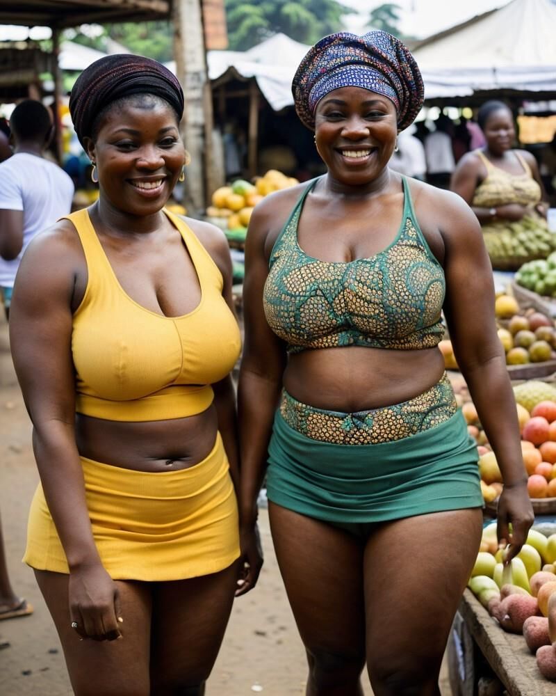 0046_AI_Generated - Beautiful and friendly women at Benin market