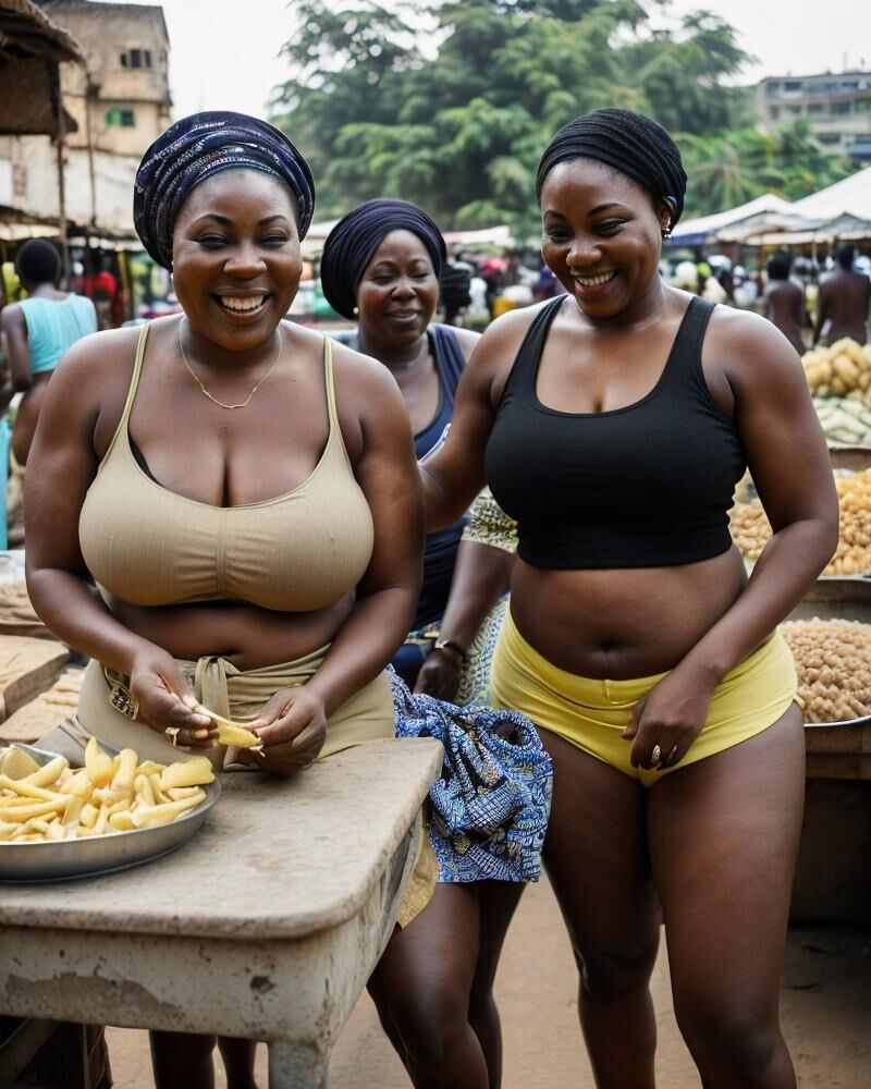 0046_AI_Generated - Beautiful and friendly women at Benin market