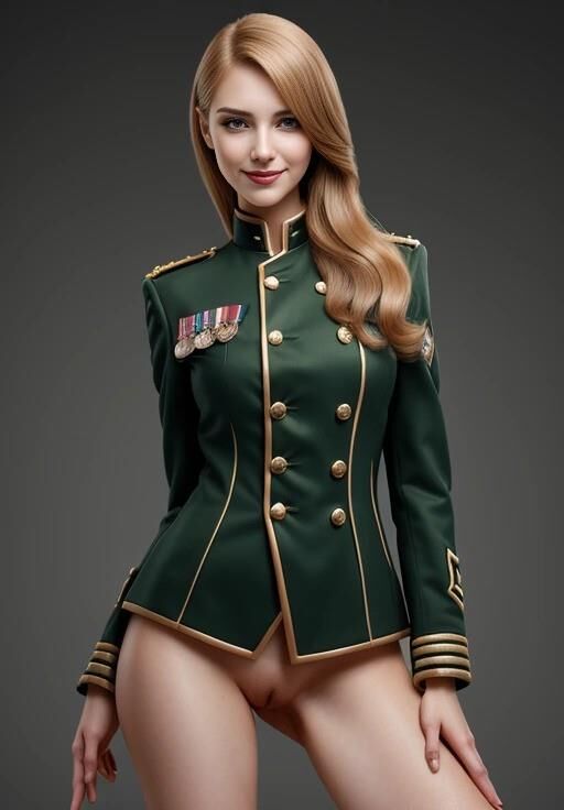 新しいパレードの制服を着たセクシーな女性軍人 02