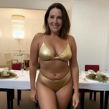 Golden bikini night at the ladies club - who are you fucking? 