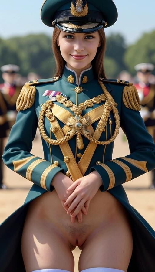 新しいパレードの制服を着たセクシーな女性軍人 02