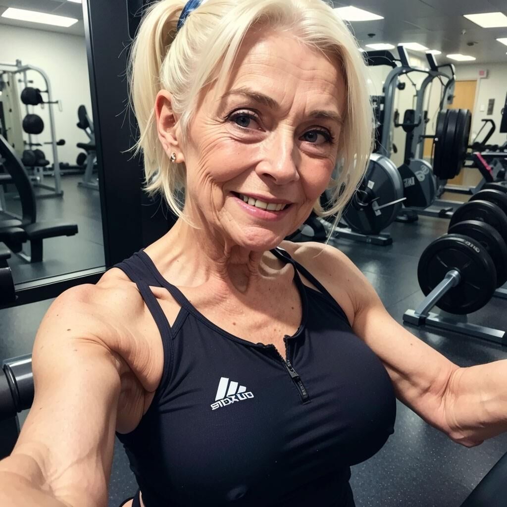 GILF gym selfies