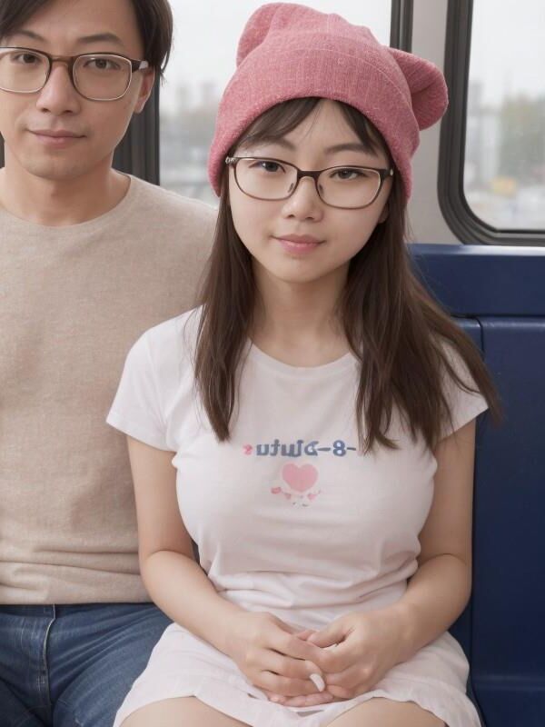 Asian Girls Flashing on Public Transportation 