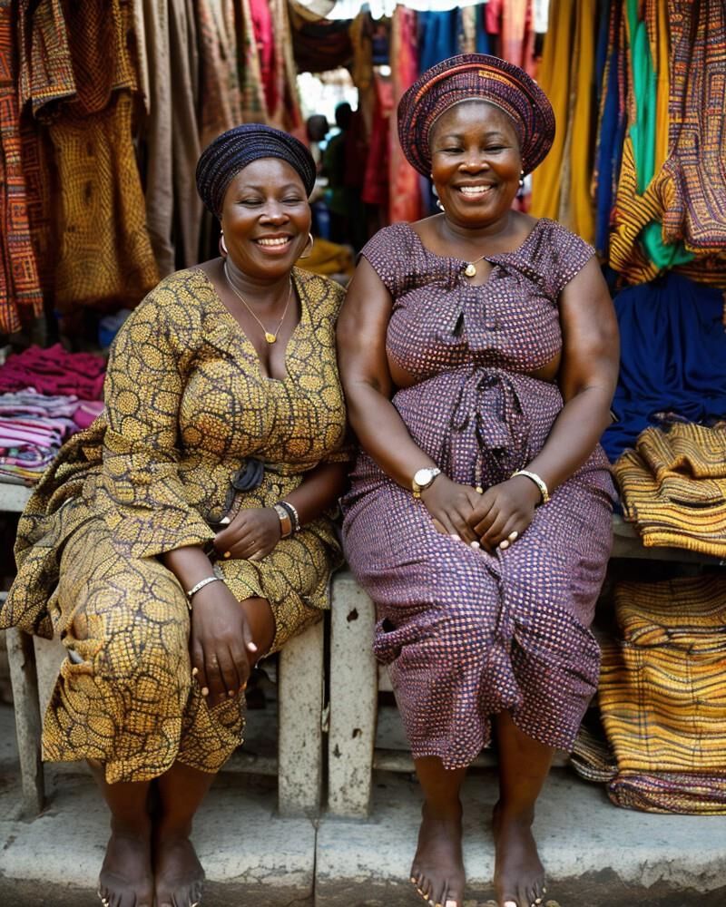 0046_AI_Generated - Beautiful and friendly women at Benin market