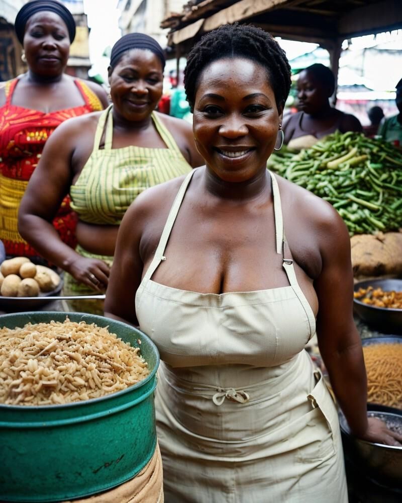 0046_AI_Generated - Beautiful and friendly women at Benin market