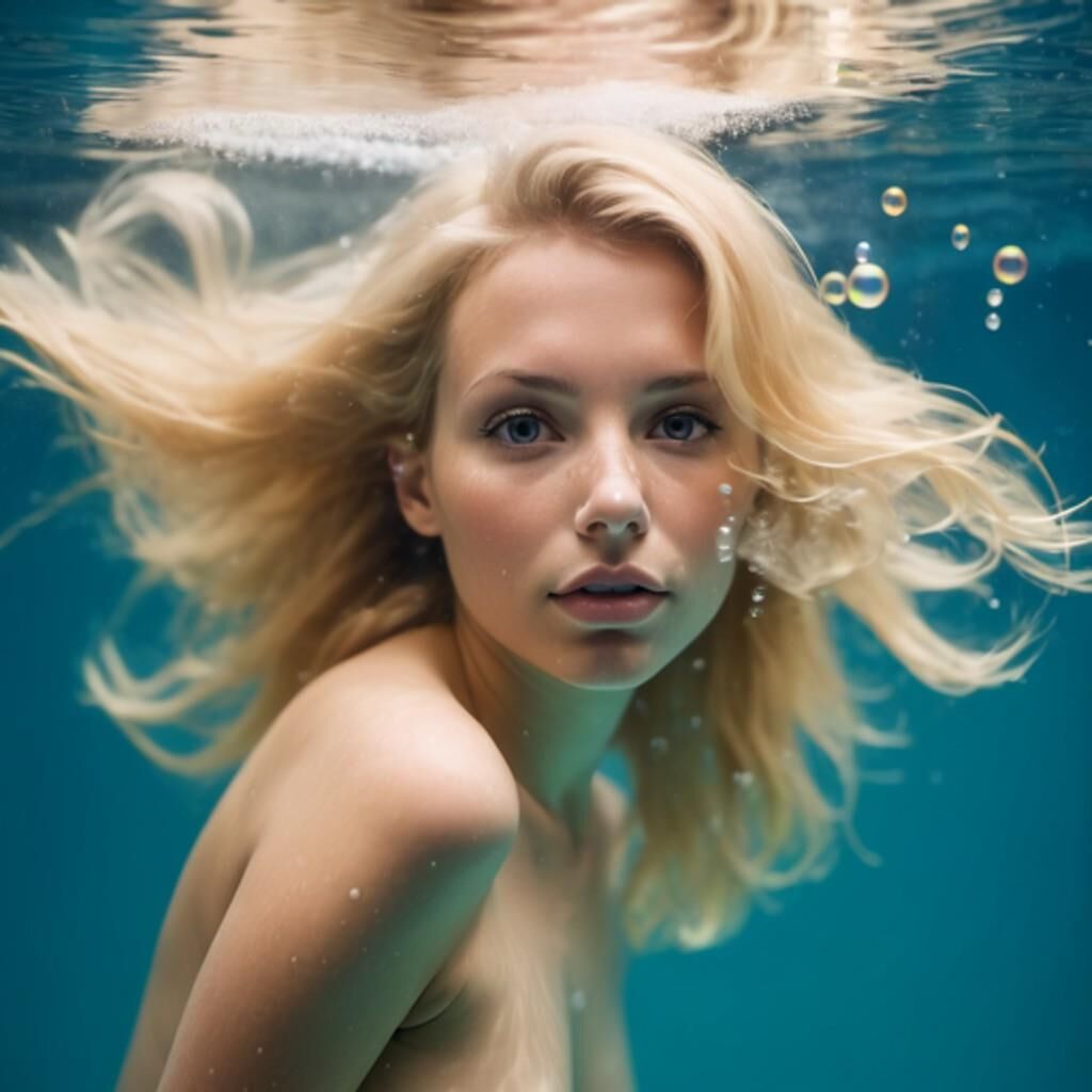 Blonde underwater 