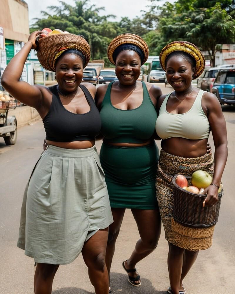 0046_AI_Generated - Beautiful and friendly women at Benin market