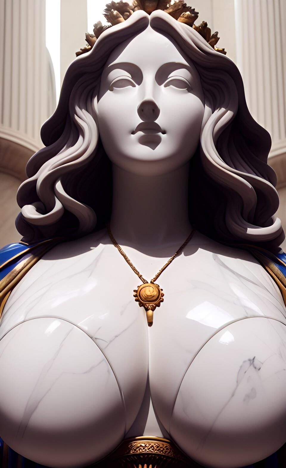 AI Statues with huge massive tits