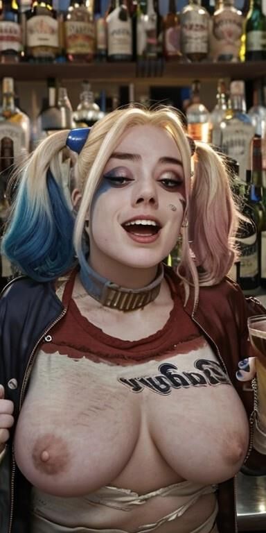 drunk big tits harley quinn