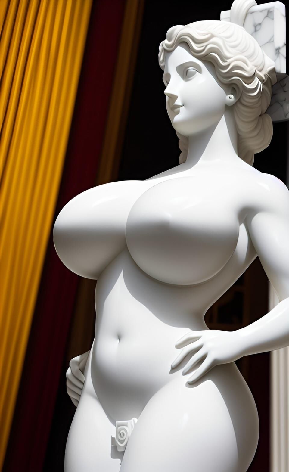 AI Statues with huge massive tits