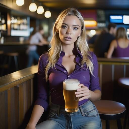 AI girls drinking lager in British pubs 