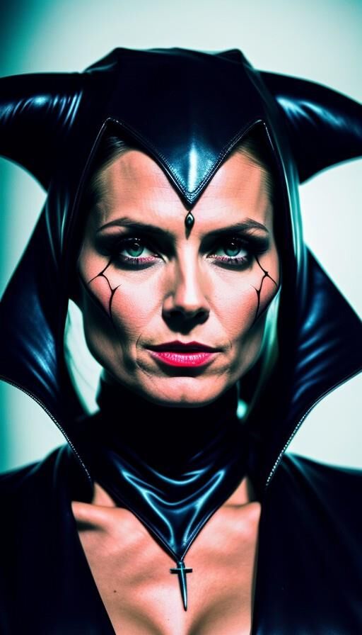 Heidi Klum as hot maleficent AI