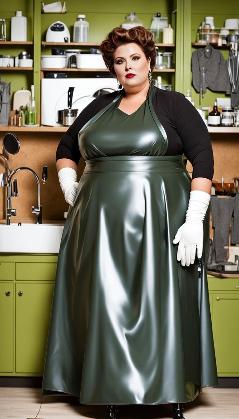 SSBBW latex apron