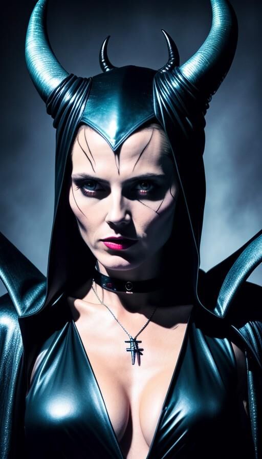 Heidi Klum as hot maleficent AI