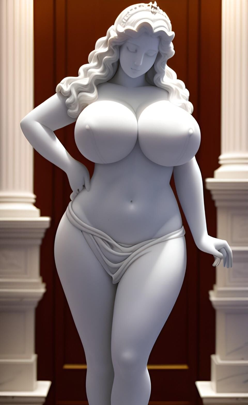 AI Statues with huge massive tits