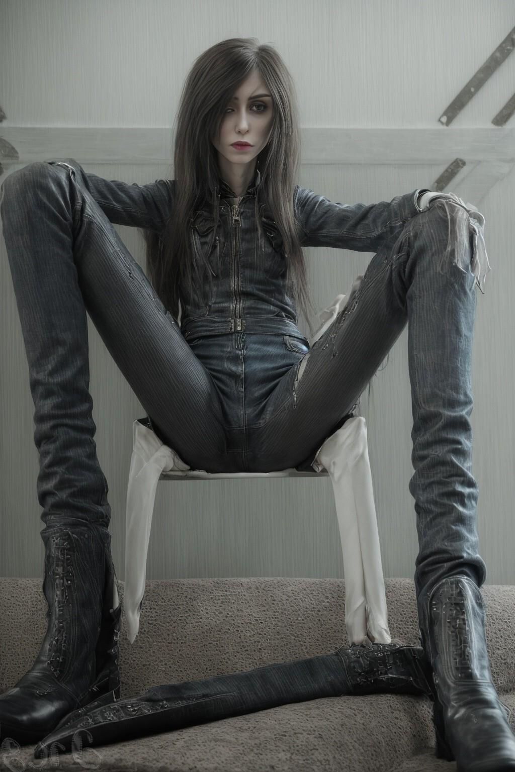 AI Generated - Anorexic women in jeans - Eugenia Cooney edition