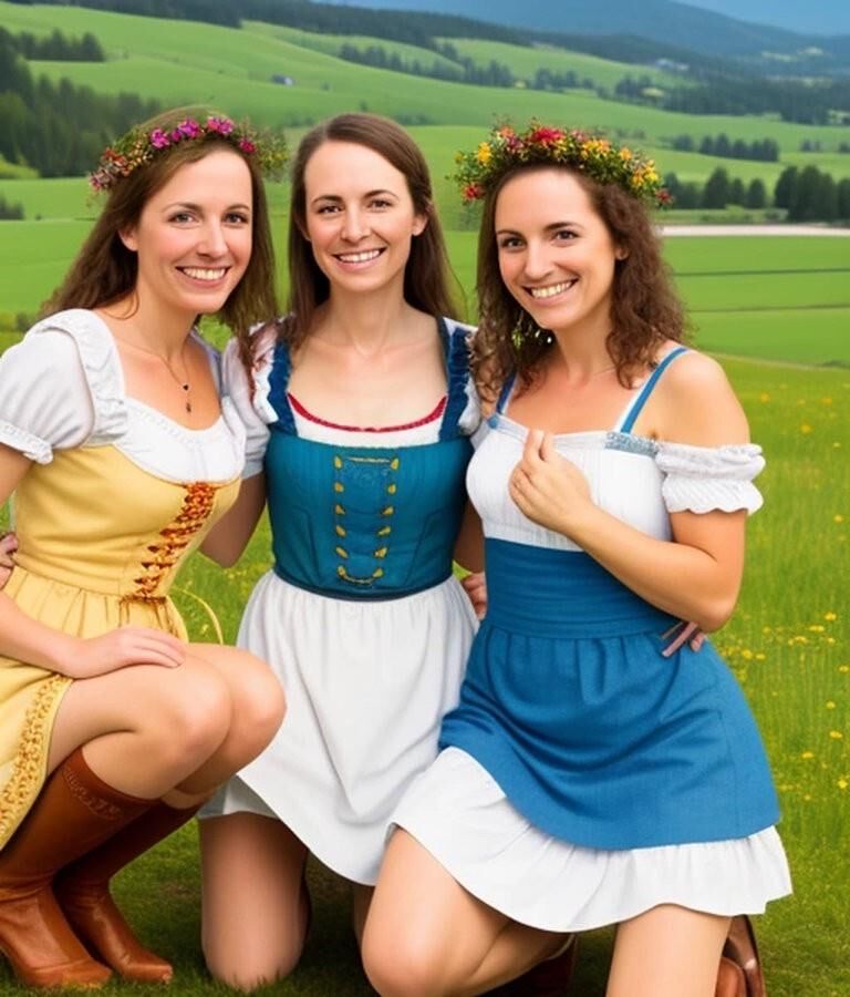 AI generated bavarian women