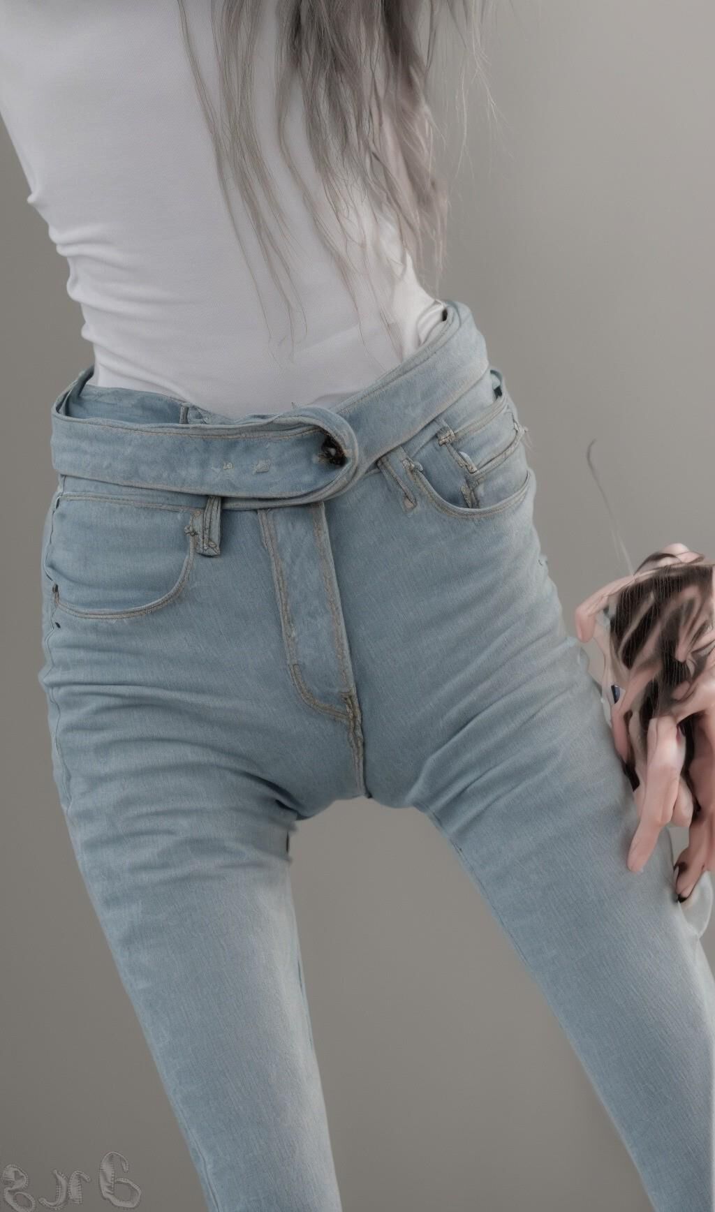 AI Generated - Anorexic women in jeans - Eugenia Cooney edition