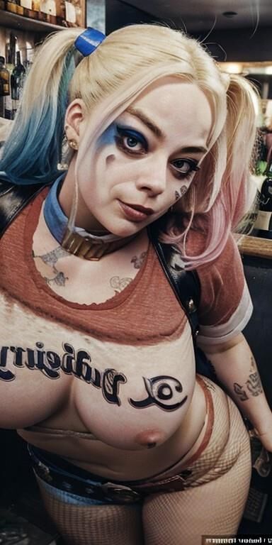 drunk big tits harley quinn