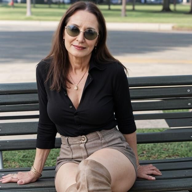 AI Sexy milf in the park