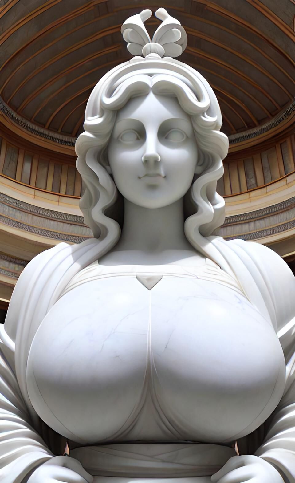 AI Statues with huge massive tits